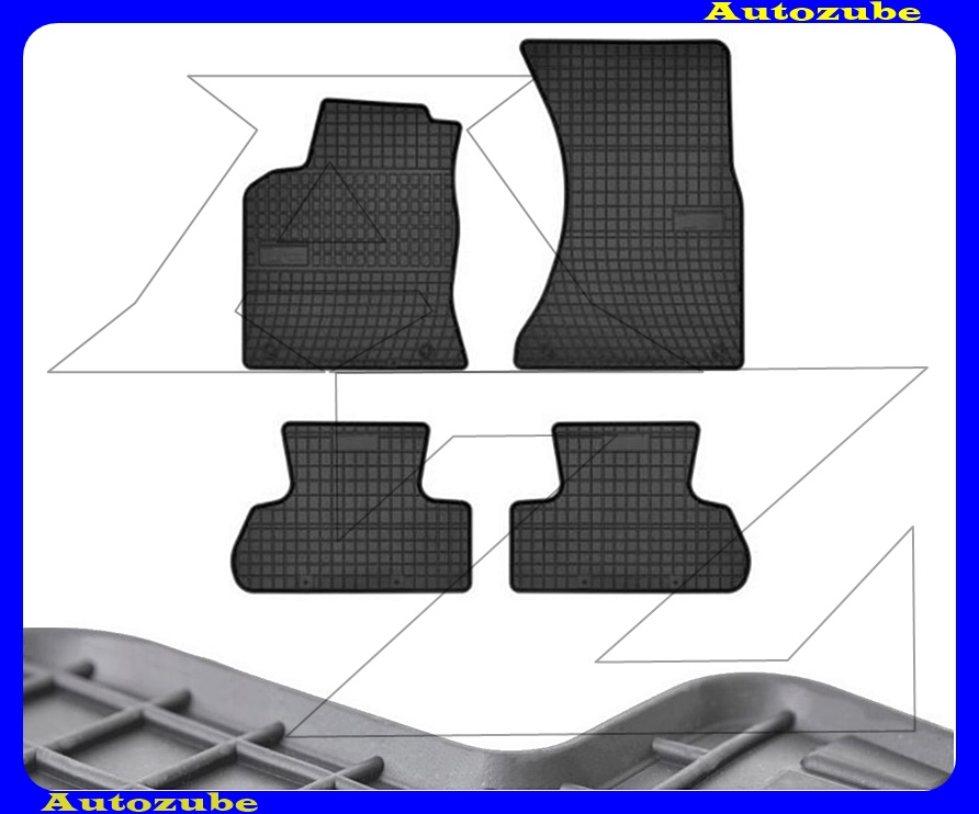 Gumiszőnyeg garnitúra (4db) méretpontos - 3mm vastagságú - 10mm magas peremmel, vanília illattal 