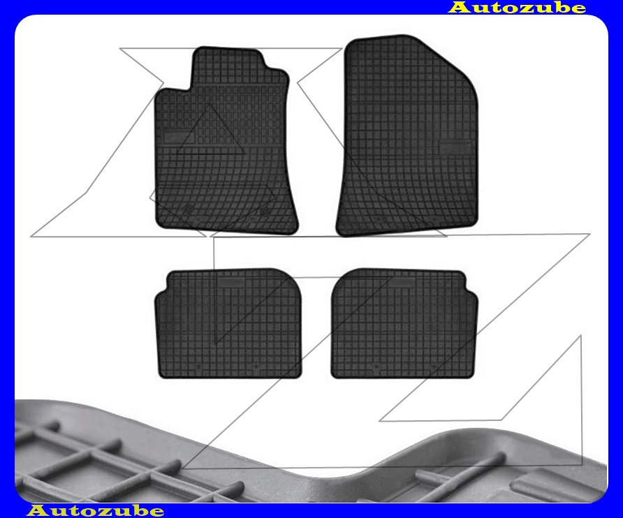 Gumiszőnyeg garnitúra (4db) méretpontos - 3mm vastagságú - 10mm magas peremmel, vanília illattal 