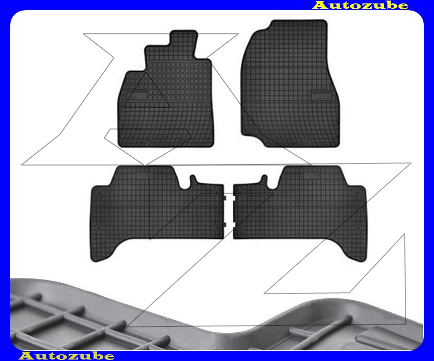 Gumiszőnyeg garnitúra (4db) méretpontos - 3mm vastagságú - 10mm magas peremmel, vanília illattal 