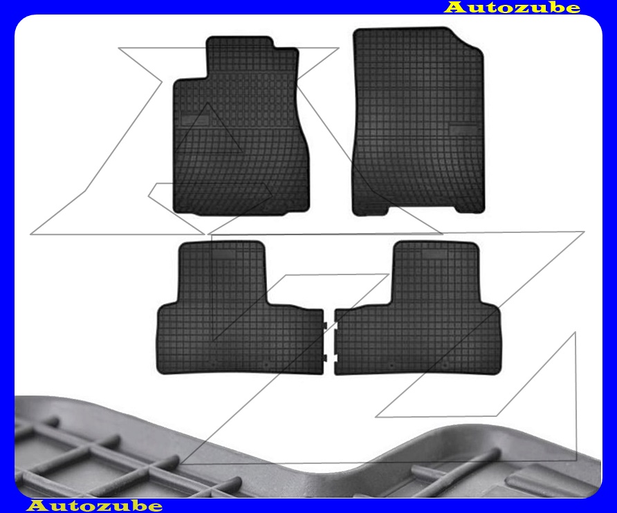 Gumiszőnyeg garnitúra (4db) méretpontos - 3mm vastagságú - 10mm magas peremmel, vanília illattal 