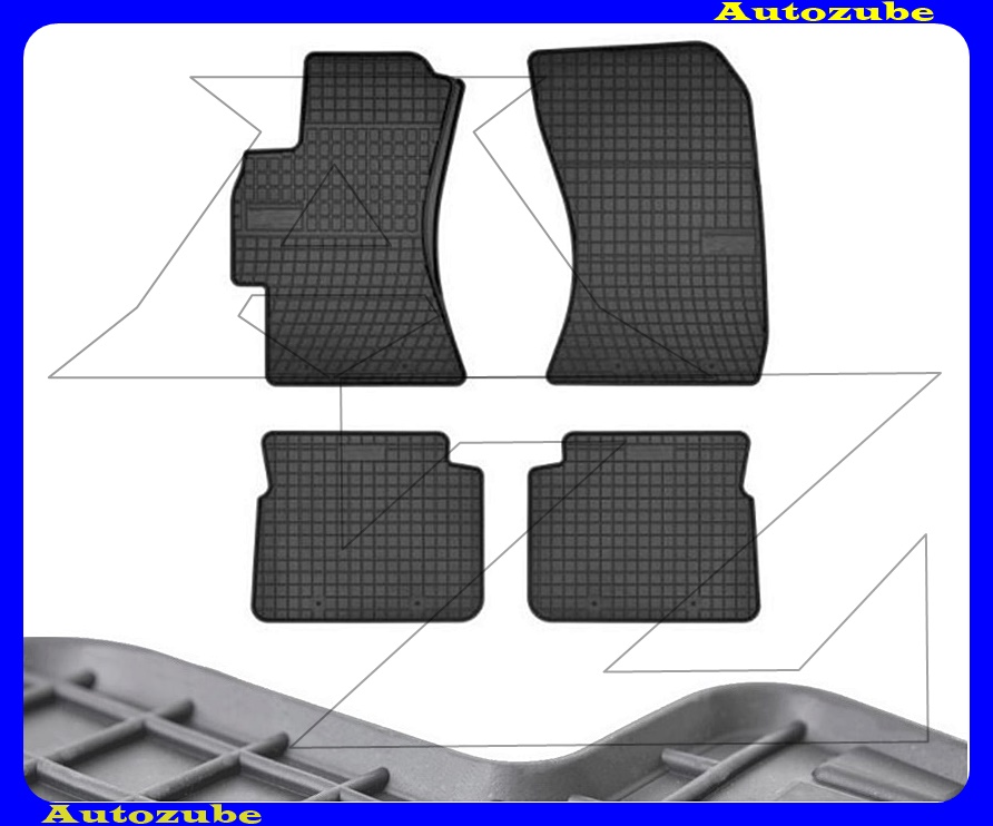 Gumiszőnyeg garnitúra (4db) méretpontos - 3mm vastagságú - 10mm magas peremmel, vanília illattal 