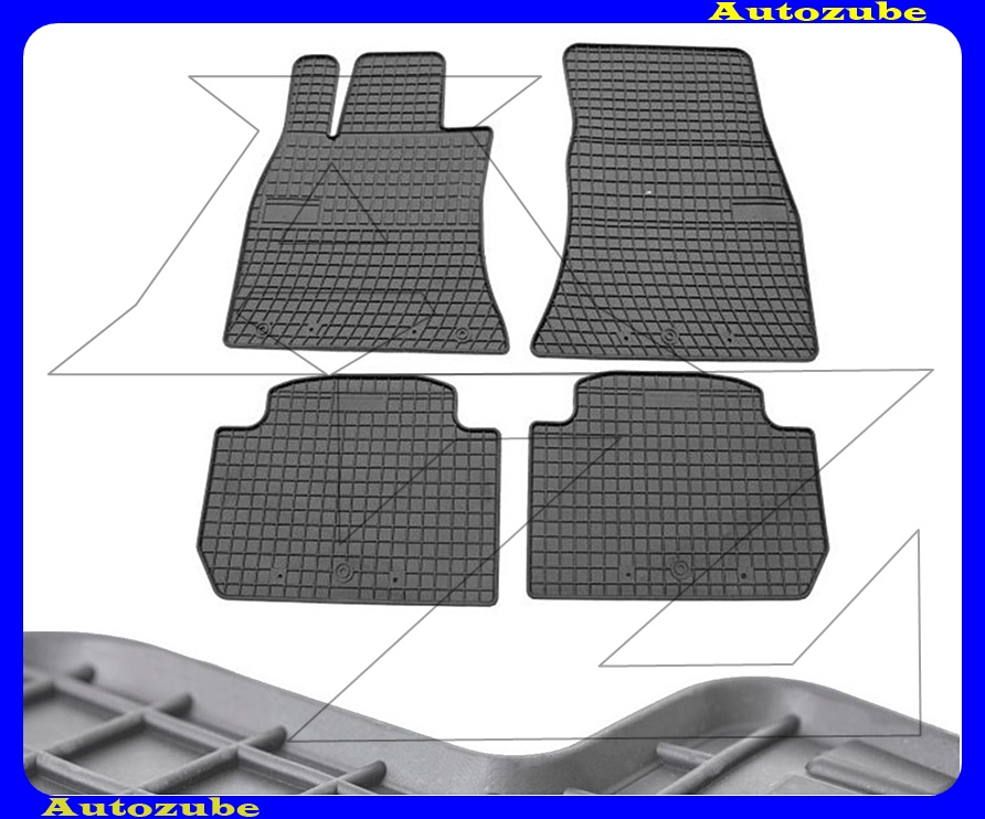 Gumiszőnyeg garnitúra (4db) méretpontos - 3mm vastagságú - 10mm magas peremmel, vanília illattal 