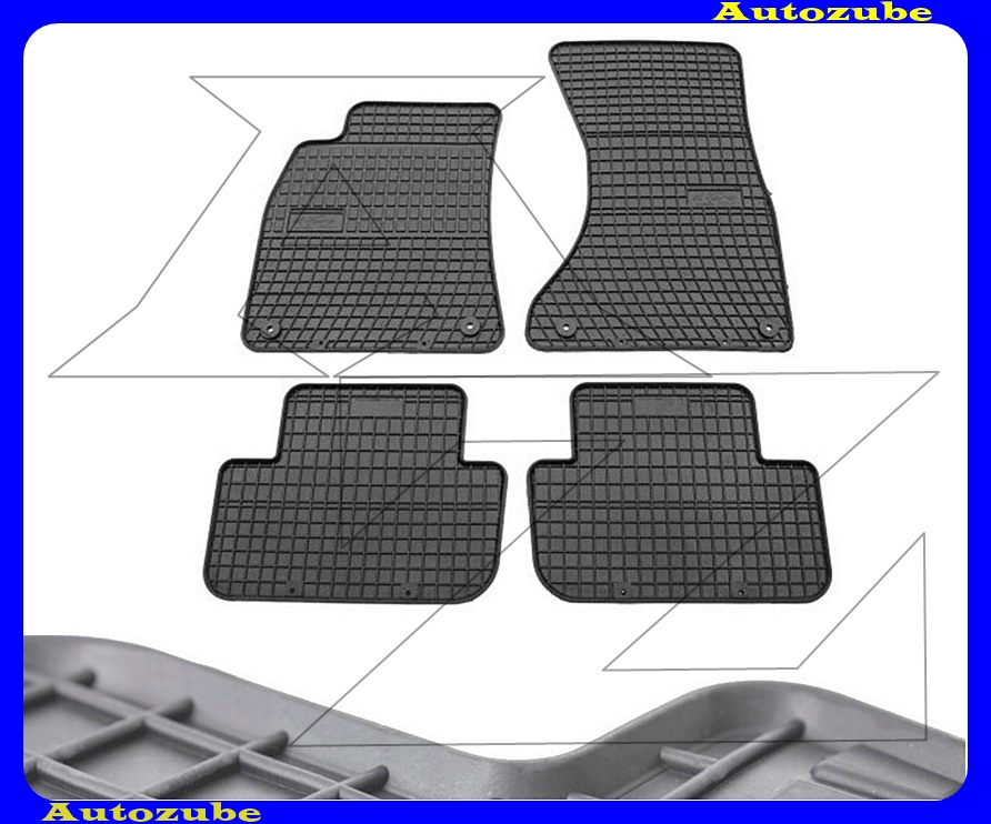 Gumiszőnyeg garnitúra (4db) méretpontos - 3mm vastagságú - 10mm magas peremmel, vanília illattal 