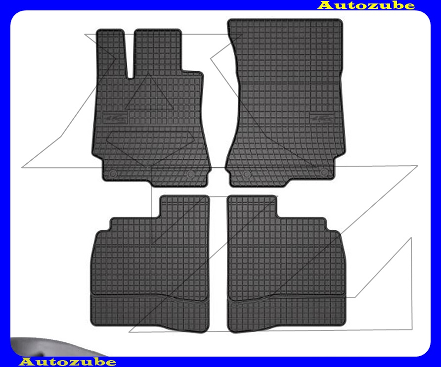 Gumiszőnyeg garnitúra (4db) méretpontos - 3mm vastagságú - 10mm magas peremmel, vanília illattal 