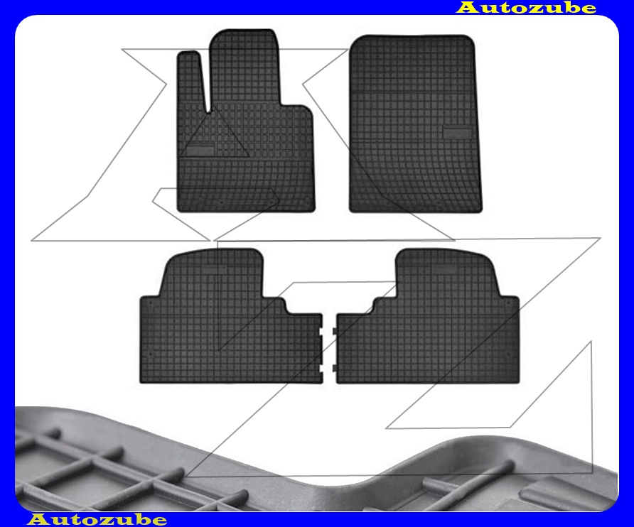 Gumiszőnyeg garnitúra (4db) méretpontos - 3mm vastagságú - 10mm magas peremmel, vanília illattal 