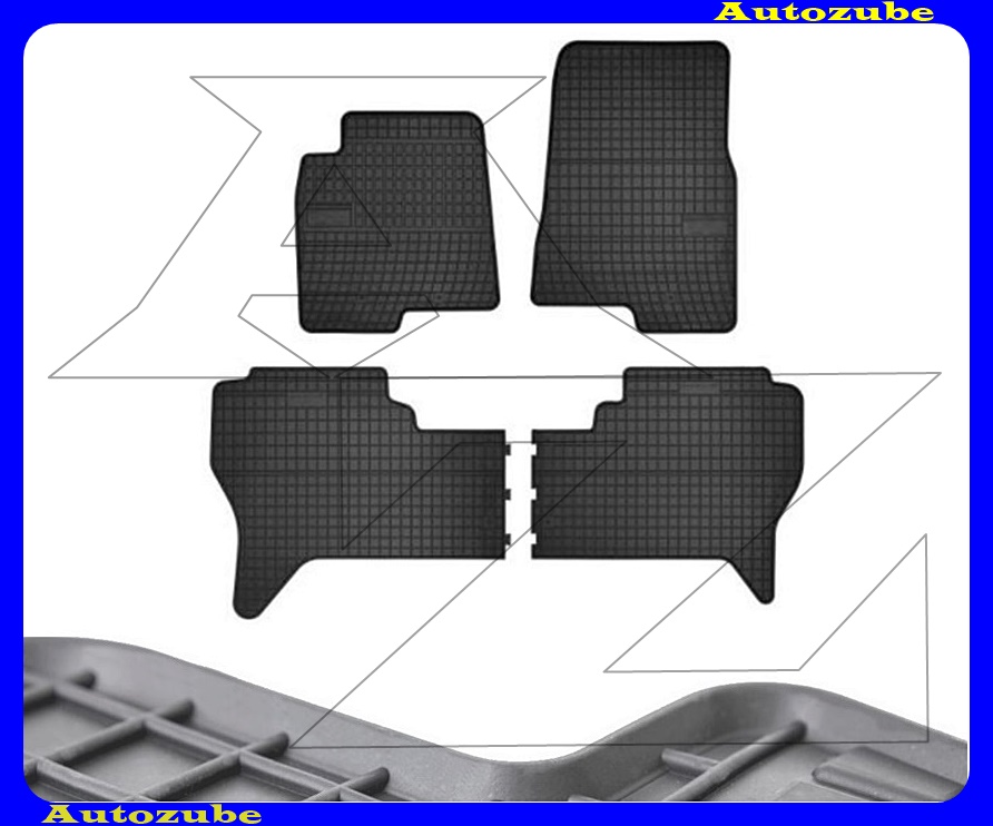 Gumiszőnyeg garnitúra (4db) méretpontos - 3mm vastagságú - 10mm magas peremmel, vanília illattal 