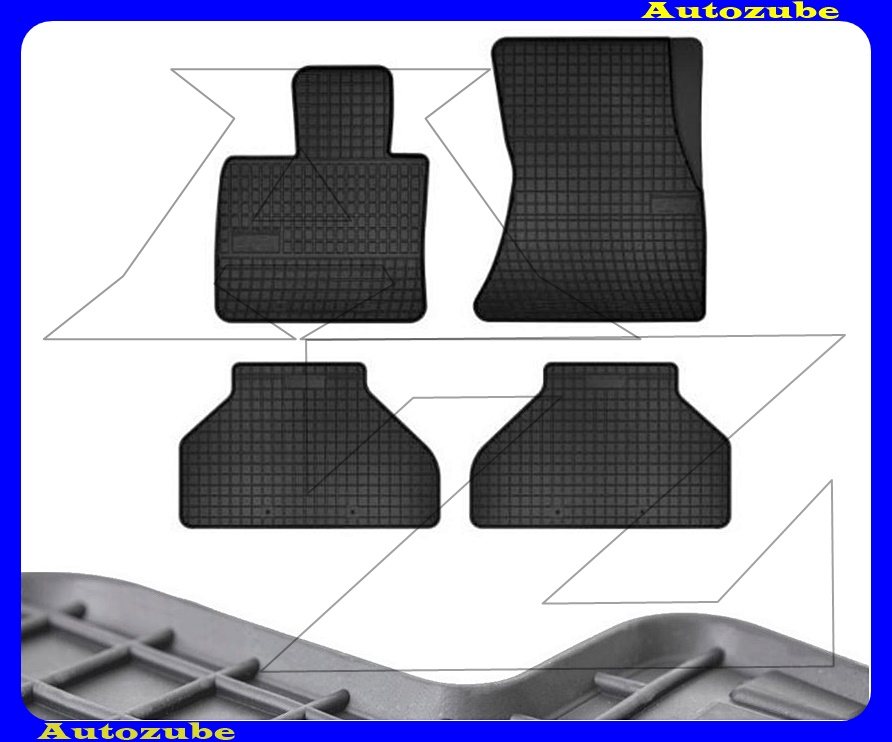 Gumiszőnyeg garnitúra (4db) méretpontos - 3mm vastagságú - 10mm magas peremmel, vanília illattal 