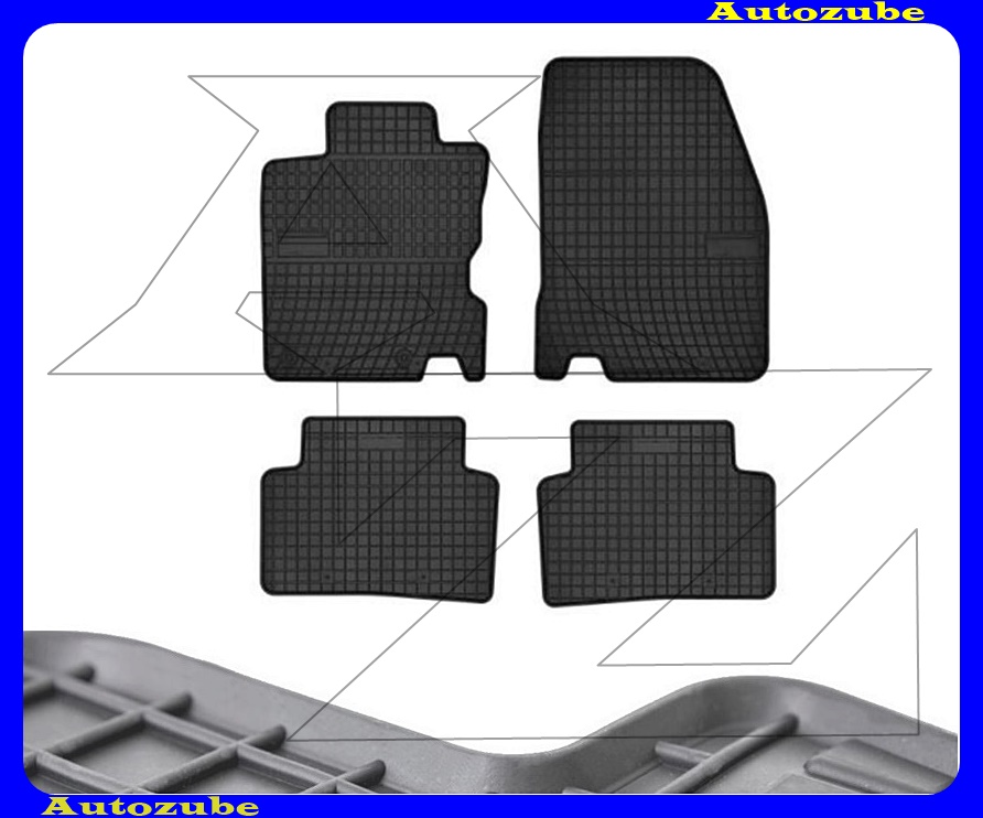 Gumiszőnyeg garnitúra (4db) méretpontos - 3mm vastagságú - 10mm magas peremmel, vanília illattal 