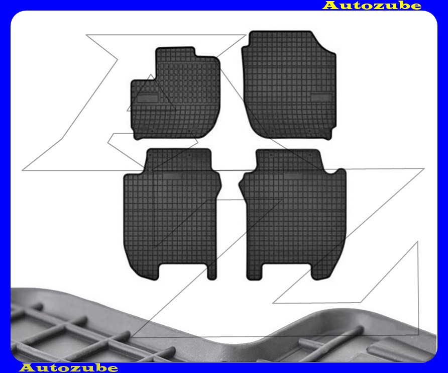 Gumiszőnyeg garnitúra (4db) méretpontos - 3mm vastagságú - 10mm magas peremmel, vanília illattal 