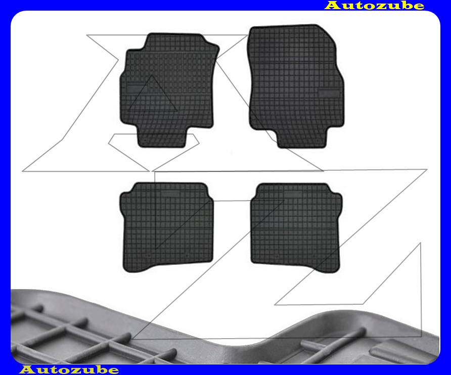 Gumiszőnyeg garnitúra (4db) méretpontos - 3mm vastagságú - 10mm magas peremmel, vanília illattal 