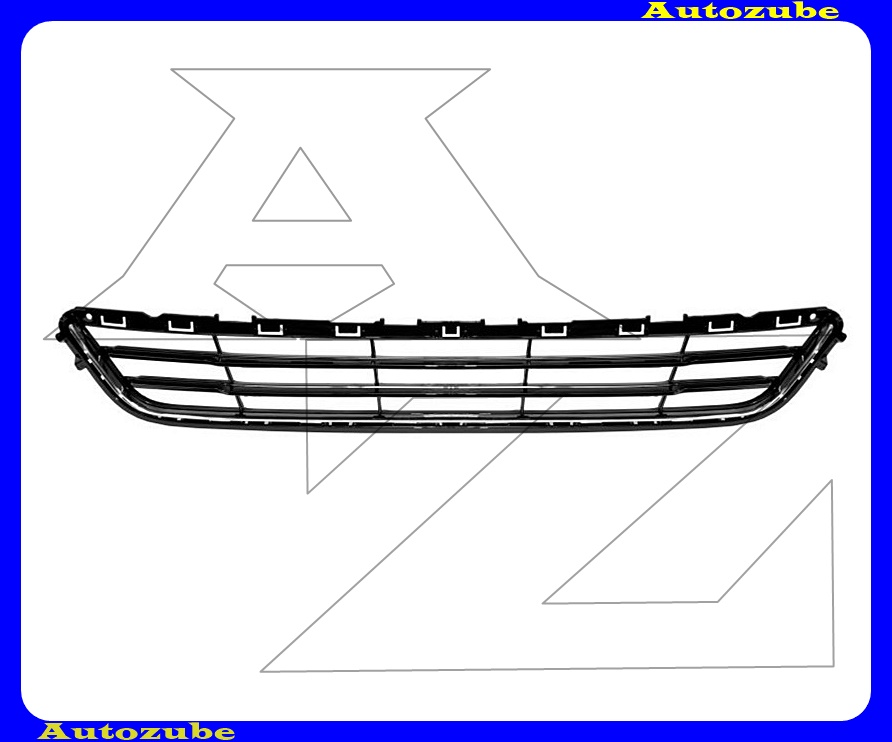 Első lökhárító rács középső, krómdíszléccel (fényes fekete)