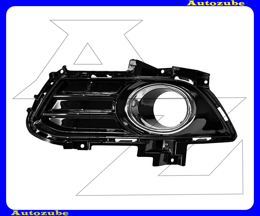 Első lökhárító rács bal, ködlámpás, krómgyűrűvel (fényes fekete)