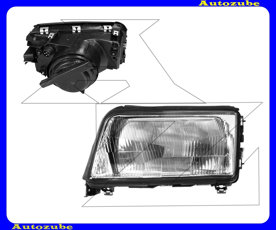 Fényszóró bal (H4)  (motor nélkül)  {DEPO}