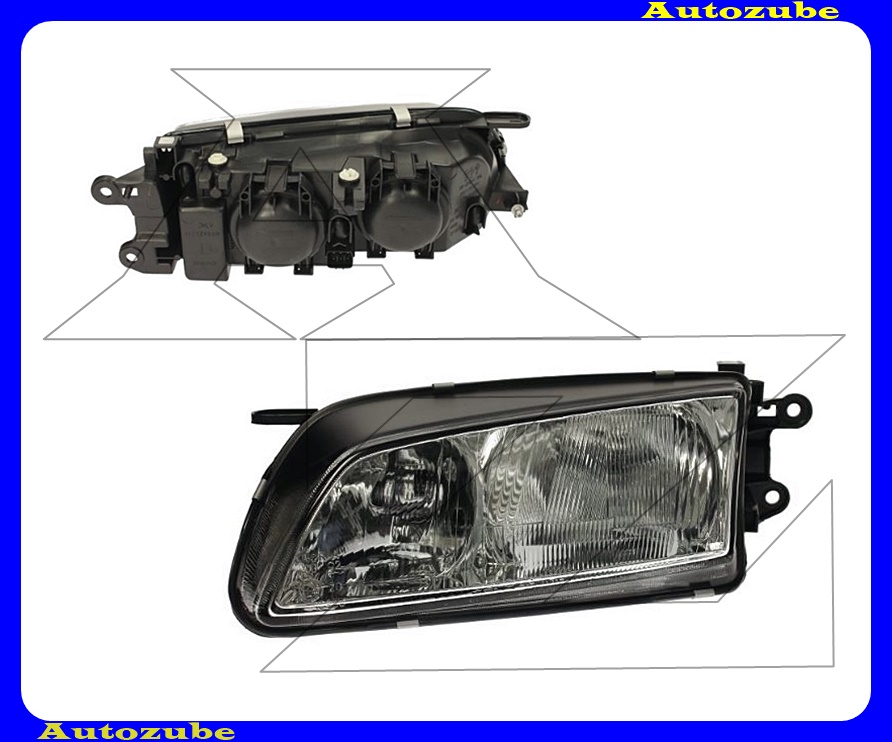 Fényszóró bal (H7/H1) motorral  {DEPO}