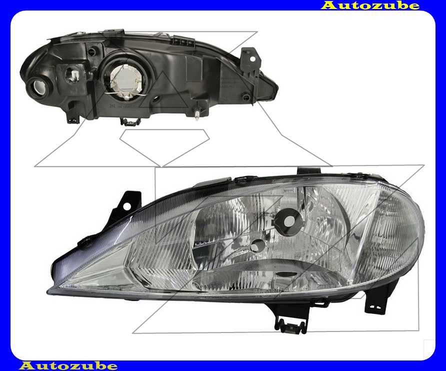 Fényszóró bal (H4) (motor nélkül)  {DEPO}