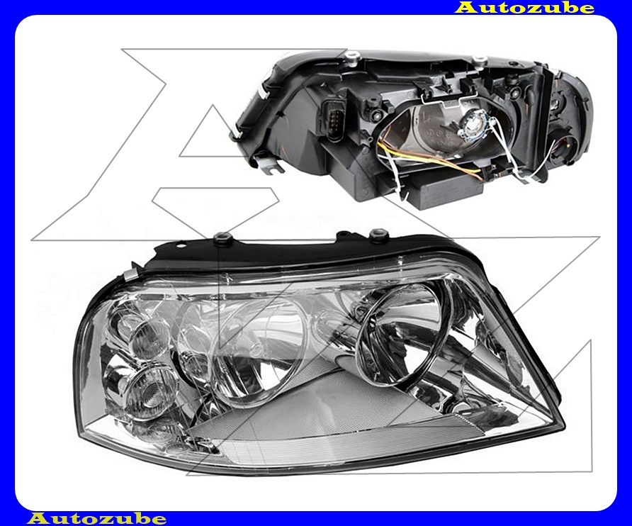 Fényszóró jobb (H7/H1) króm házas, motorral  {DEPO}   /RENDELÉSRE/