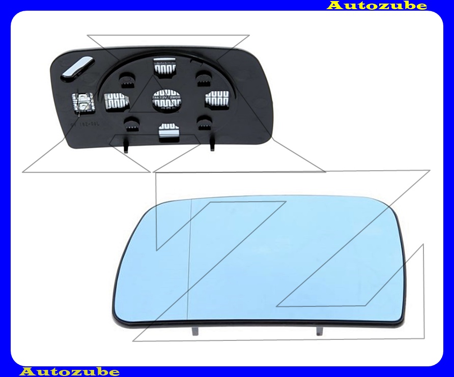Visszapillantó tükörlap bal, fűthető-aszférikus-kék (tartólappal)