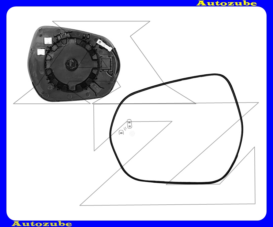 Visszapillantó tükörlap bal, fűthető-domború-holttérfigyelős (tartólappal)