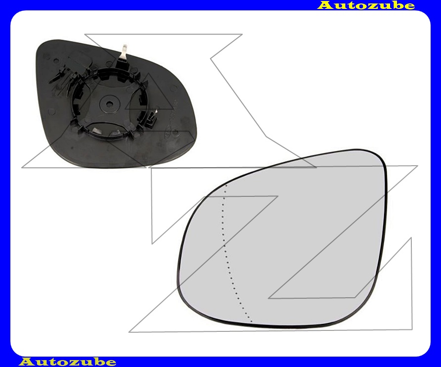 Visszapillantó tükörlap bal, aszférikus (tartólappal)