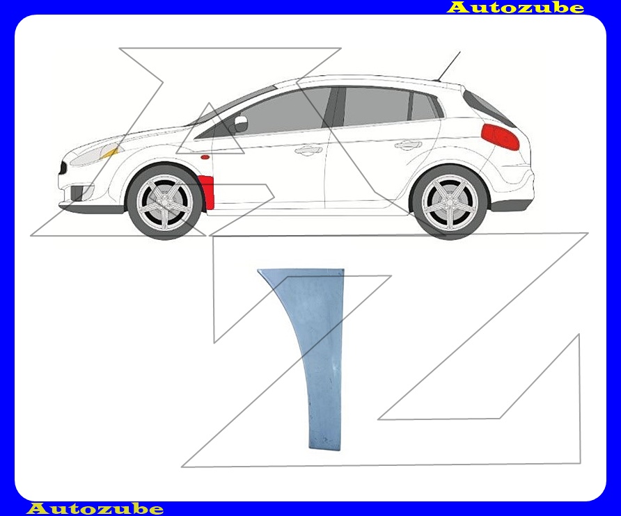 Első sárvédő hátsó alsó rész bal (javítólemez) {POTRYKUS}