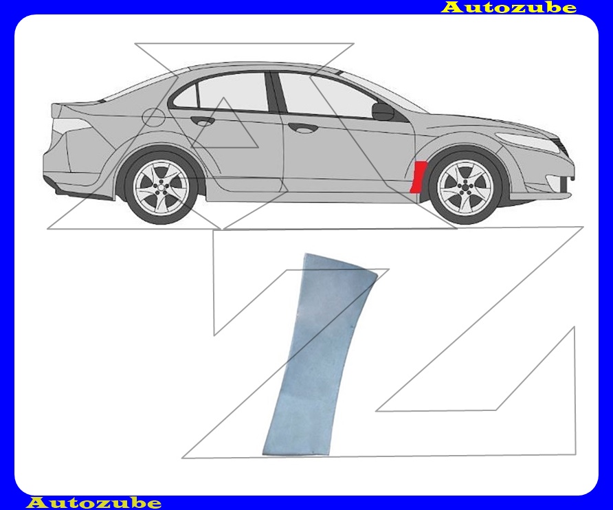 Első sárvédő hátsó alsó rész jobb  (javítólemez) {POTRYKUS}