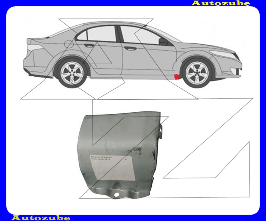 Küszöb javtóelem jobb első rész, sárvédő alatt  (külső javítólemez) {POTRYKUS}