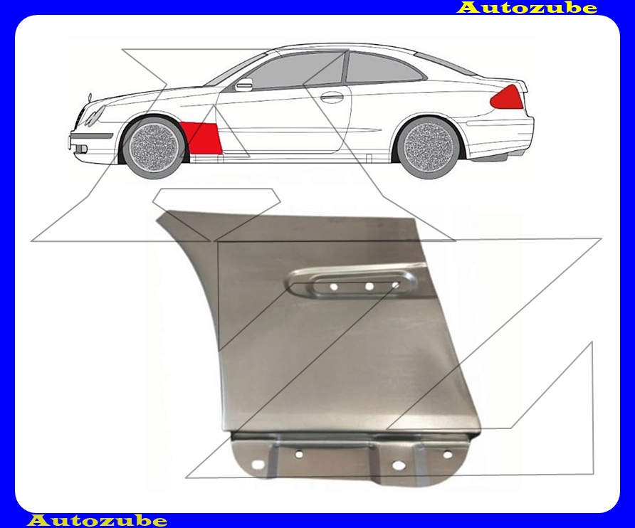 Első sárvédő hátsó rész bal (külső javítólemez) {KLOKKERHOLM}