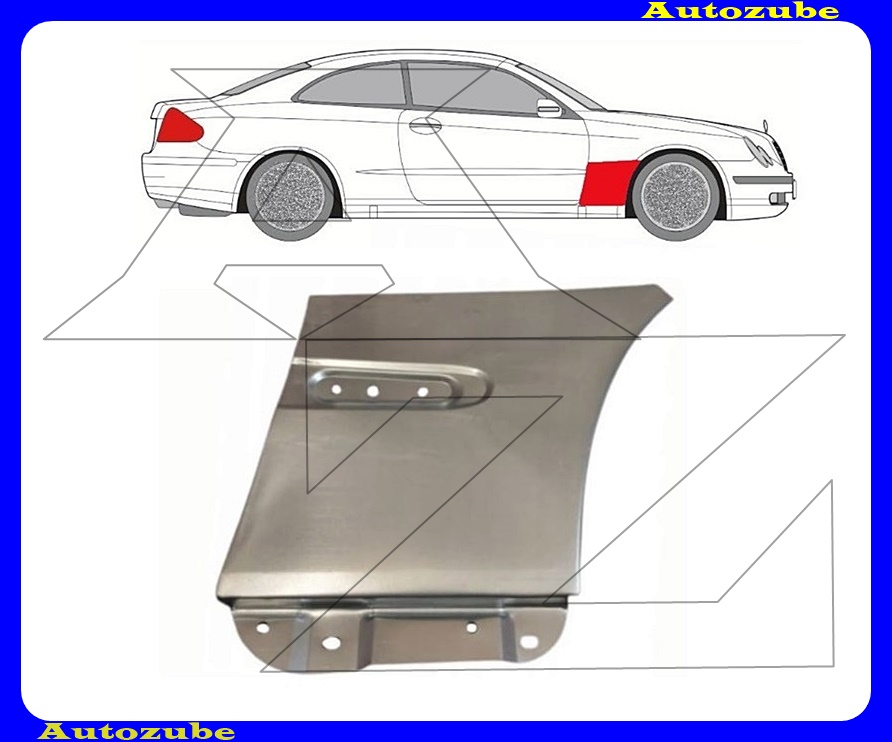 Első sárvédő hátsó rész jobb (külső javítólemez) {KLOKKERHOLM}