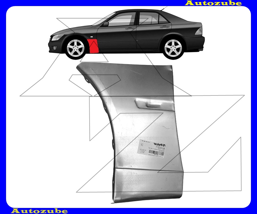 Első sárvédő hátsó alsó rész bal (javítólemez) {POTRYKUS}