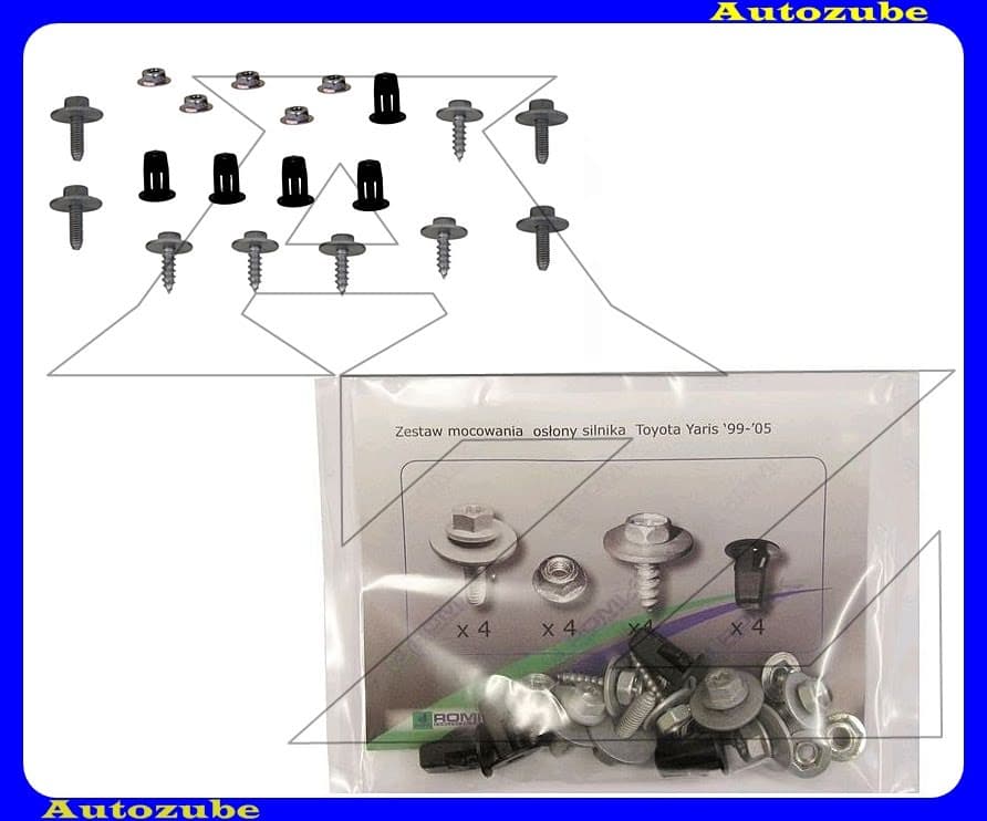 Alsó motorvédő burkolat rögzítő készlet (16db) {ROMIX}