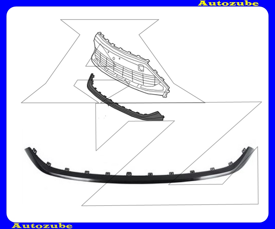 Első lökhárító rács középső alsó díszléc, fényezhető