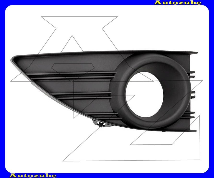Első lökhárító rács jobb ködlámpás, fekete