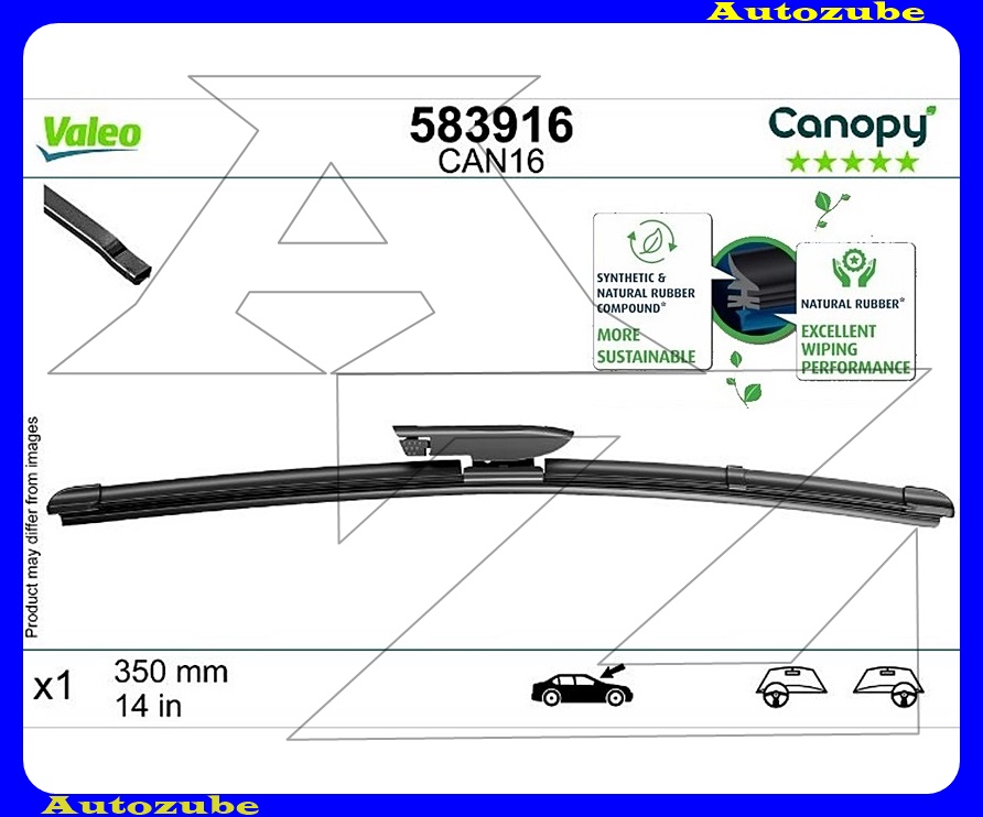 Ablaktörlő lapát utas oldal 1db/350mm (CAN16)  {VALEO} CANOPY