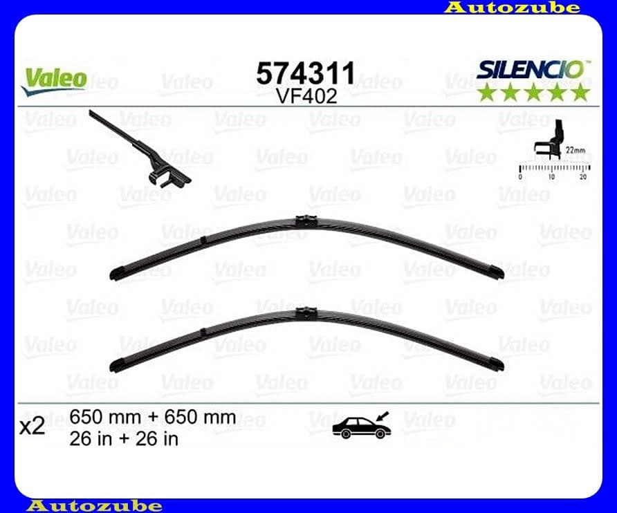 Ablaktörlő lapát szett első 2db/650-650mm (VF402)  {VALEO} SILENCIO